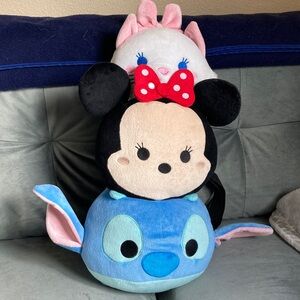 Official Disney Plush Tsum Tsum Emoji Character Backpack Marie, Minnie, Stitch